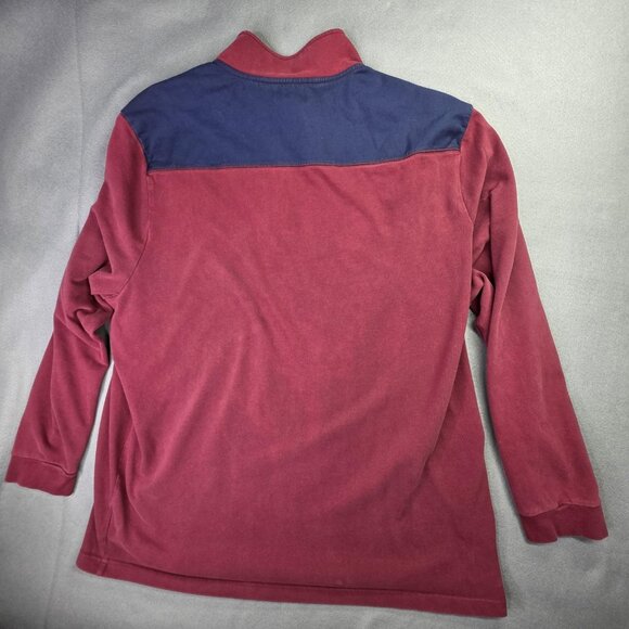 Brooks Brothers Pullover Mens 2XLT Red Navy Quarter Zip Long Sleeve Cotton Shirt - Picture 5 of 10